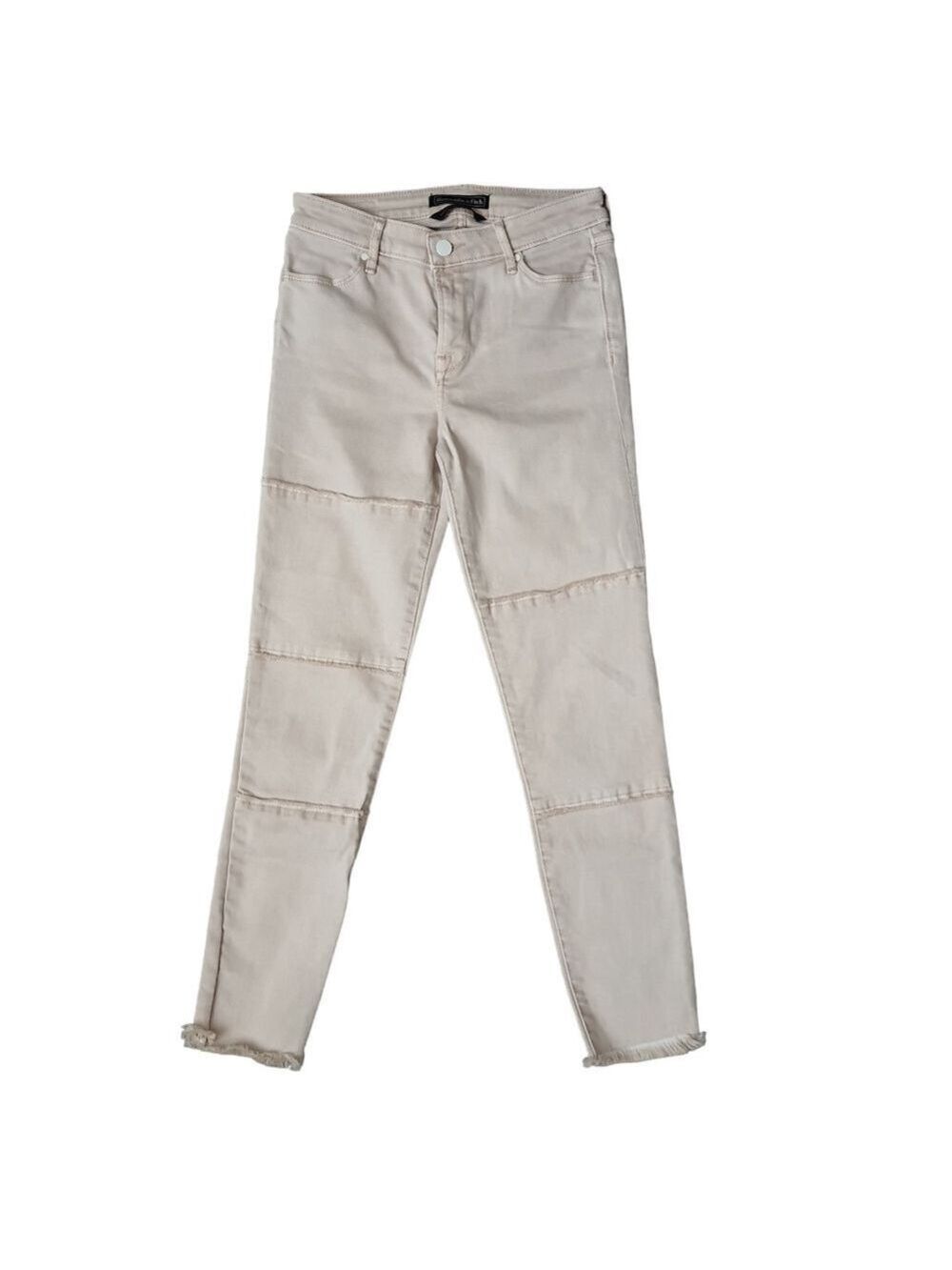 A&F Signature Collection Frayed Hem Stacked Multi-Seam Denim Skinny Jeans